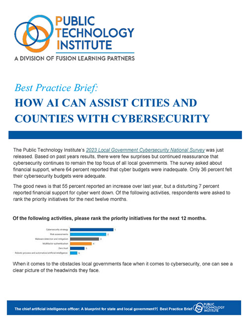PTI Best Practice Brief: How AI can assist cities and counties with cybersecurity