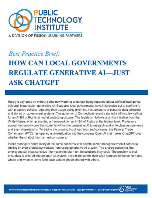PTI Best Practice Brief: How can local governments regulate generative AI - Just ask ChatGPT