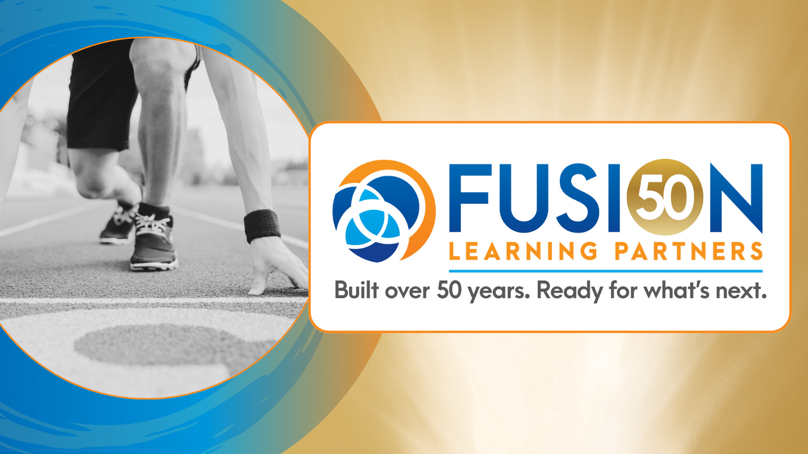 Banner with runner ready and Fusion logo